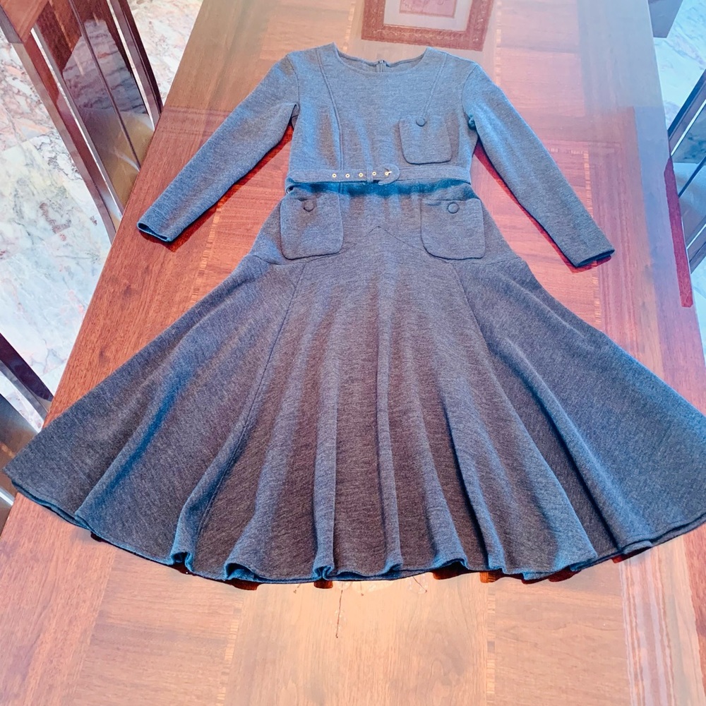 Original Classic Grey Moschino Wool Dress